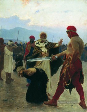 Nikolaus von Myra beseitigt den Tod von drei unschuldigen Gefangenen 1890 Ilya Repin Ölgemälde